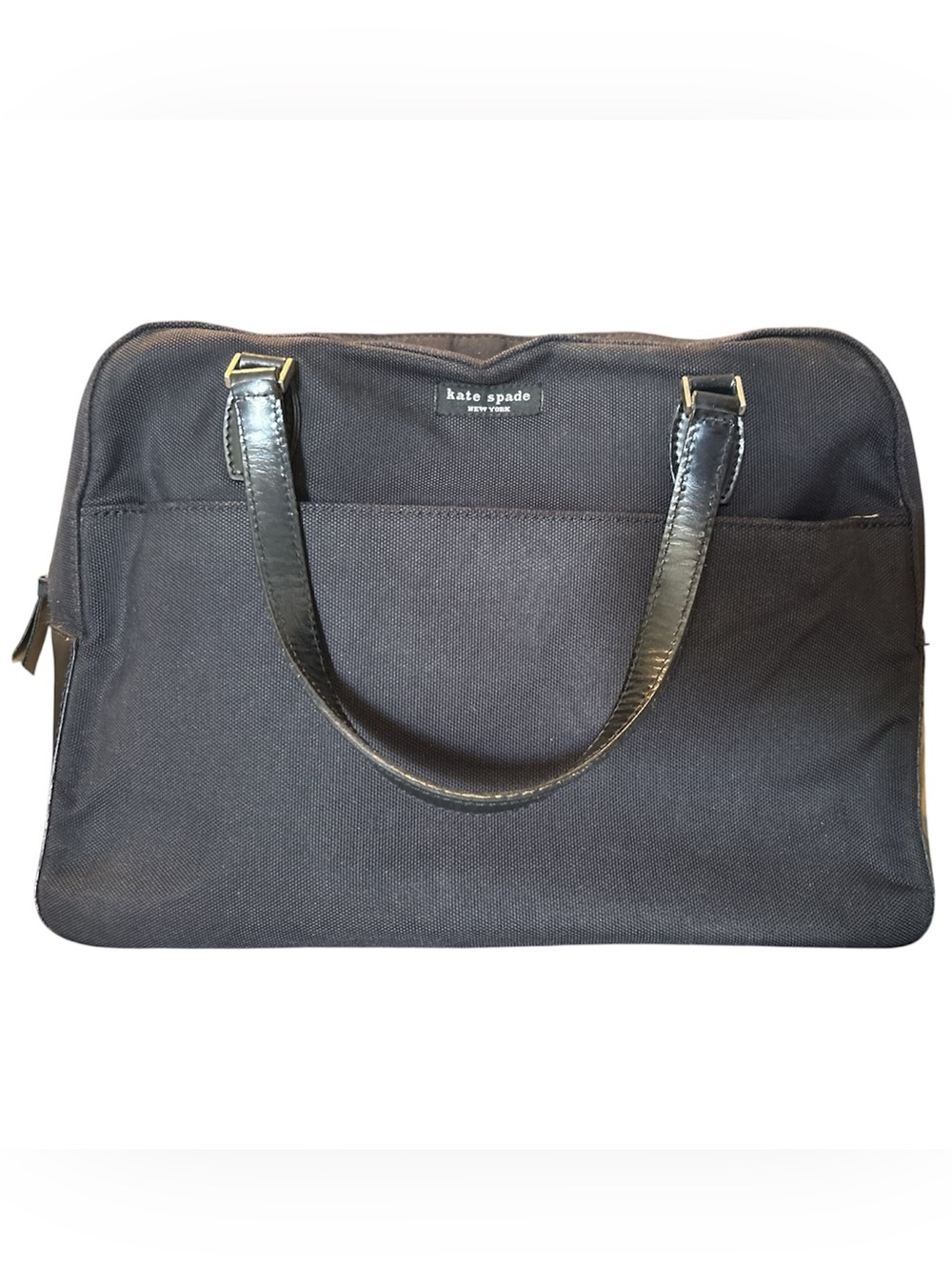 kate spade Black Canvas shoulder with Leather Handles